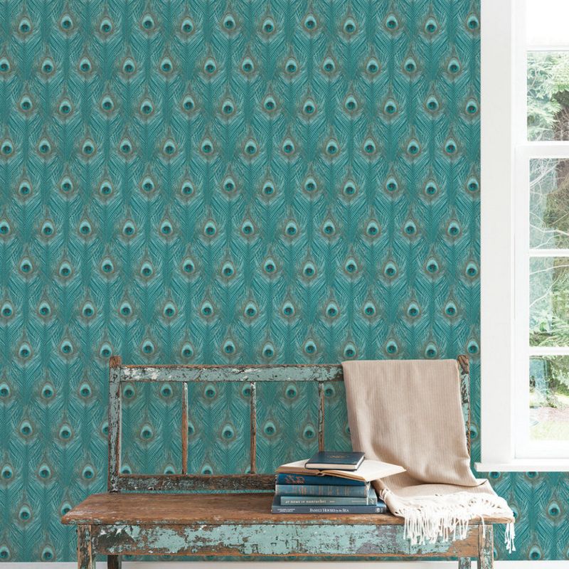Wallpaper Organic Textures Peacock Feather - Kalotaranis .
