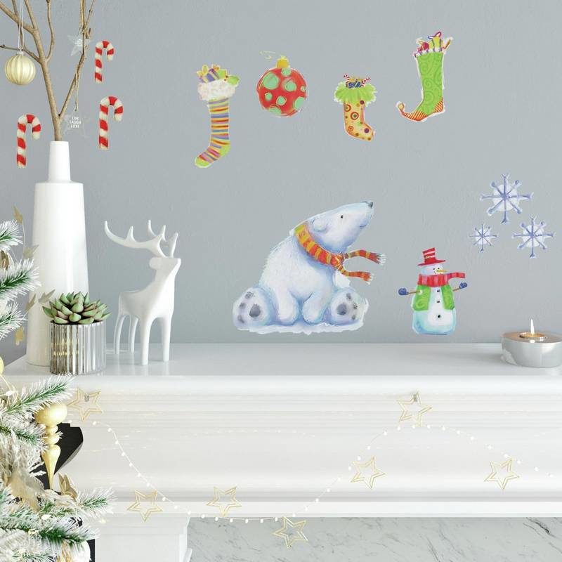 kalotaranis.gr-αυτοκόλλητο τοίχου,χιονονιφάδα,Χριστούγεννα,DIY